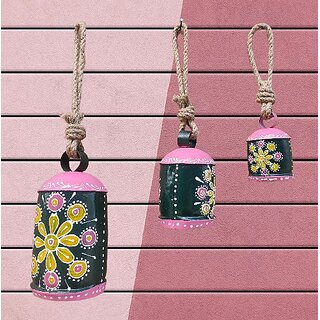 Onlinecraft Iron Cow Bell Iron, Wooden Cow Bell (Green)
