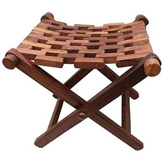Onlinecrafts Wooden Stool Stool (Brown, Ready)