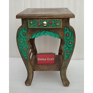 Onlinecrafts Stool (Green, Pre-Assembled)