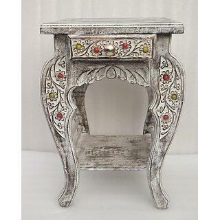 Onlinecrafts C3031 Birrli Stool Stool (White, Pre-Assembled)