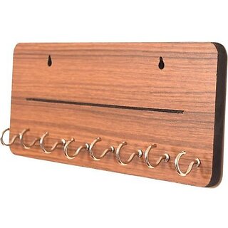 Onlinecrafts Decorative Wooden Wall Key Holder Wood Key Holder (8 Hooks)