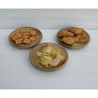 Onlinecraft Ch7211 Dinner Plate (Pack Of 3, Microwave Safe)