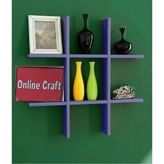Onlinecraft Ch2993 Wooden Wall Shelf Mota Plus Purple Wooden Wall Shelf (Number Of Shelves - 6, Purple)