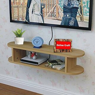 Onlinecrafts Wooden Set Top Box Stand Ch2466 Wooden Wall Shelf (Number Of Shelves - 2, Maroon)