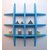 Onlinecraft Wooden Wall Rack Shelf Wooden Wall Shelf (Number Of Shelves - 6, Blue)