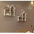 Onlinecrafts Wooden Wall Hut ( White ) Double Wooden Wall Shelf (Number Of Shelves - 8, White)