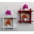 Onlinecraft Wall Rack Shelf Wooden Wall Shelf (Number Of Shelves - 4, White, Red)
