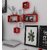 Onlinecraft Rack Shelf Wooden Wall Shelf (Number Of Shelves - 6, Red, White, Multicolor)
