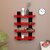 Onlinecrafts Wooden Wall Shelf Wooden Wall Shelf (Number Of Shelves - 4, Black, Red)