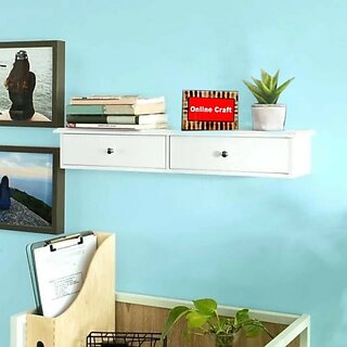 Onlinecraft 2583 Wooden Wall Shelf (Number Of Shelves - 3, White)