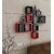 Onlinecrafts Wooden Wall Shelf Wooden Wall Shelf (Number Of Shelves - 6, Black, Red)
