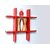 Onlinecrafts Wooden Wall Shelf Wooden Wall Shelf (Number Of Shelves - 1, Red)