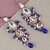 Lucky Jewellery Gold Plated White Blue Color Tika Earring Necklace Combo Kundan Jewellery Set (726-MSK-3-LINE-B)