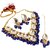 LUCKY JEWELLERY Back Meenakari Gold Plated Blue Color Tika, Earring Kundan Choker Necklace Set (1122-J5SK-1698-B)
