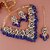 LUCKY JEWELLERY Back Meenakari Gold Plated Blue Color Tika, Earring Kundan Choker Necklace Set (1122-J5SK-1698-B)