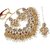 LUCKY JEWELLERY Back Meenakari Gold Plated White Color Tika, Earring Kundan Choker Necklace Set (2415-J5SK-1815-W)