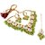 LUCKY JEWELLERY Back Meenakari Gold Plated Light Green Tika, Earring Kundan Choker Necklace Set (1122-J5SK-1698-LG)