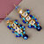 Lucky Jewellery Traditional Back Meenkari Gold Plated kundan Blue Earrings for Girls  Women (287-J5EK-1664-EE)