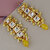 LUCKY JEWELLERY Designer Back Meena Gold Plated Kundan Yellow Tika Earrings Set for Girls  women (293-J5E2K-1664-Y)