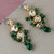 LUCKY JEWELLERY Designer Back Meena Gold Plated Kundan Green Color Tika Earring Set for Girls  women (293-J5E2K-1810-G)