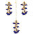 LUCKY JEWELLERY Designer Back Meena Gold Plated Kundan Blue Color Tika Earring Set for Girls  women (319-J5E2K-1811-B)