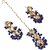 LUCKY JEWELLERY Designer Back Meena Gold Plated Kundan Blue Color Tika Earring Set for Girls  women (319-J5E2K-1811-B)