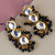 LUCKY JEWELLERY Designer Back Meena Gold Plated Kundan Black Color Tika Earrings for Girls  women (319-J5E2K-1811-BL)
