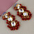 LUCKY JEWELLERY Designer Back Meena Gold Plated Kundan Maroon Color Tika Earrings for Girls  women (319-J5E2K-1811-M)