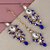 LUCKY JEWELLERY Designer Gold Plated Kundan Blue Color Tika Earring Set for Girls  women (320-ME2K-1812-B)