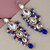 LUCKY JEWELLERY Designer Gold Plated Kundan Blue Color Tika Earring Set for Girls  women (320-ME2K-1812-B)