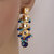 Lucky Jewellery Traditional Back Meenkari Gold Plated kundan Blue Earrings for Girls  Women (287-J5EK-1664-EE)