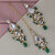 LUCKY JEWELLERY Designer Gold Plated Kundan Green Tika Earring Set for Girls  women (320-ME2K-1812-G)