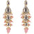 LUCKY JEWELLERY Designer Gold Plated Kundan Pink Color Tika Earring Set for Girls  women (320-ME2K-1812-PK)