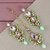 LUCKY JEWELLERY Designer Gold Plated Kundan Parrot Green Color Tika Earring Set for Girls  women (320-ME2K-1812-PRT)