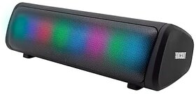 Zebronics Newly Launched Knock Out Portable Bluetooth V5.3 Speaker With 10W Output Rgb Led Lights Tws Function Up To 10H Backup Usb Msd Fm Radio Passive Radiator (Black).