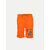 Boys Orange logo typographic printed basic cotton T-shirt