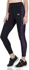 Ninq Printed Women Purple, Black Tights