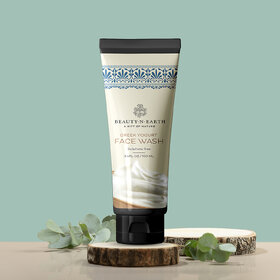 BEAUTY-N-EARTH Greek Yogurt Facewash, 100ml  Best face wash for glowing skin  Dry skin face wash for women and men