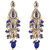 LUCKY JEWELLERY Designer Gold Plated Kundan Blue Color Tika Earring Set for Girls  women (320-ME2K-1812-B)