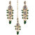 LUCKY JEWELLERY Designer Gold Plated Kundan Green Tika Earring Set for Girls  women (320-ME2K-1812-G)
