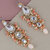 LUCKY JEWELLERY Designer Gold Plated Kundan Light Peach Color Tika Earring Set for Girls  women (320-ME2K-1812-LPH)