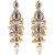 LUCKY JEWELLERY Designer Gold Plated Kundan White Color Tika Earring Set for Girls  women (320-ME2K-1812-W)