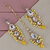 LUCKY JEWELLERY Designer Gold Plated Kundan Yellow Color Tika Earring Set for Girls  women (320-ME2K-1812-Y)