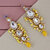 LUCKY JEWELLERY Designer Gold Plated Kundan Yellow Color Tika Earring Set for Girls  women (320-ME2K-1812-Y)