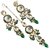 LUCKY JEWELLERY Designer Back Meena Gold Plated Kundan Green Color Tika Earring Set for Girls  women (408-J5E2K-1839-G)