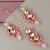 LUCKY JEWELLERY Designer Back Meena Gold Plated Kundan Pink Color Tika Earring Set for Girls  women (293-J5E2K-1810-PK)