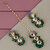 LUCKY JEWELLERY Designer Back Meena Gold Plated Kundan Green Color Tika Earring Set for Girls  women (319-J5E2K-1811-G)
