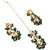 LUCKY JEWELLERY Designer Back Meena Gold Plated Kundan Green Color Tika Earring Set for Girls  women (319-J5E2K-1811-G)