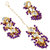 LUCKY JEWELLERY Designer Back Meena Gold Plated Kundan Purple Tika Earring Set for Girls  women (319-J5E2K-1811-P)