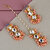 LUCKY JEWELLERY Designer Back Meena Gold Plated Kundan Peach Tika Earring Set for Girls  women (319-J5E2K-1811-PH)